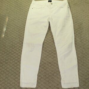 Just Black Denim Jeans Womens 26 White Skinny Distressed Hems Mid Rise Denim